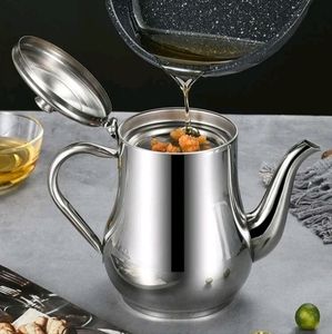 COPY - COPY - 1pc Stainless Steel Oil Can,Mini Stainless Steel oil Pot With Str…